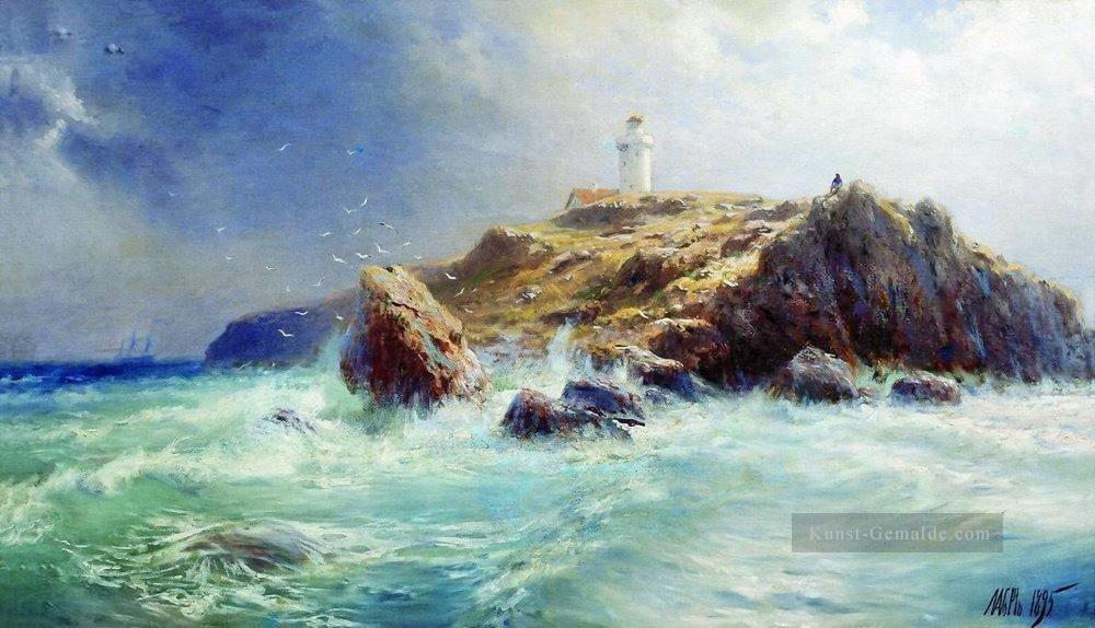 ein Leuchtturm 1895 Lev Lagorio Meereslandschaft Ölgemälde